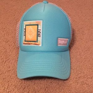 Wanderlust teal trucker hat
